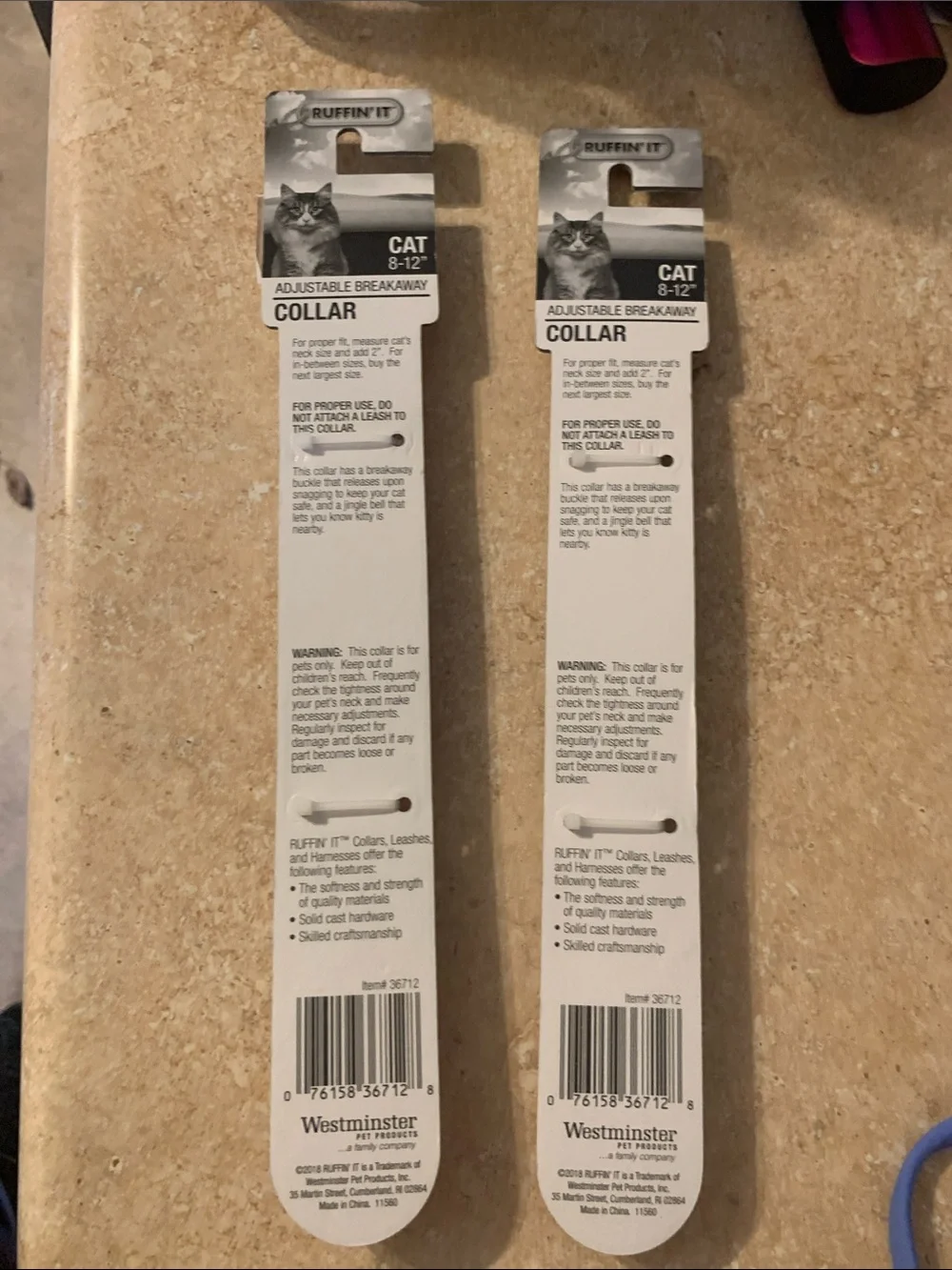 NWT 8-12”  Cat Collars - Pink & Gold Glitter